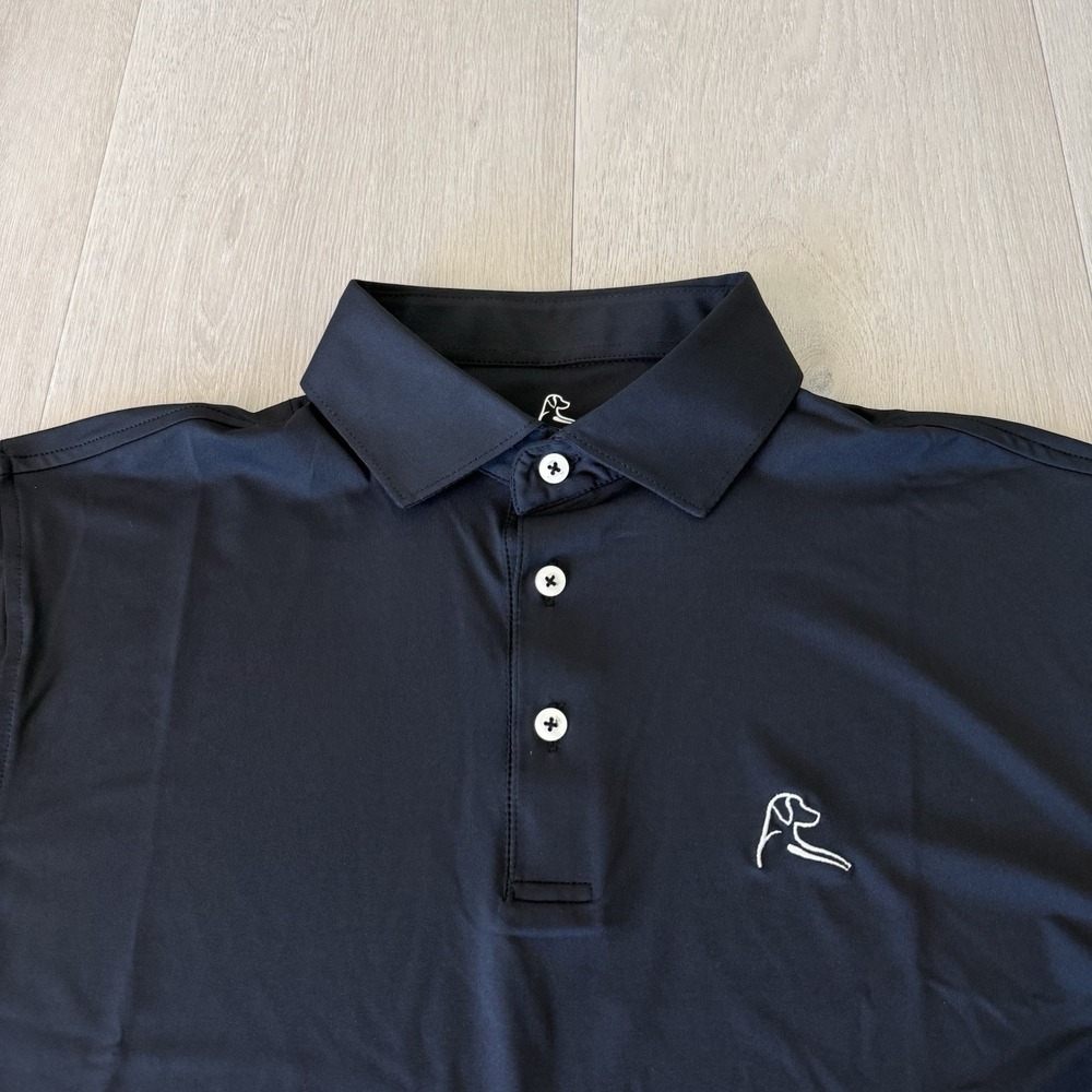 Rhoback Mens Performance Polo Shirt Black Short Sleeve Golf Active Top S Small